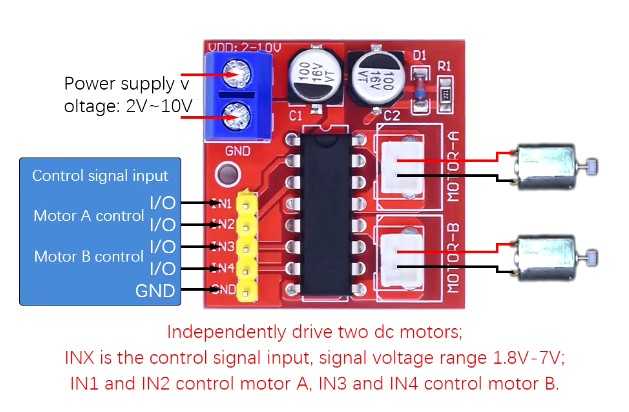 Double H-bridge module MX1919H 2.5A PWM compatible Arduino